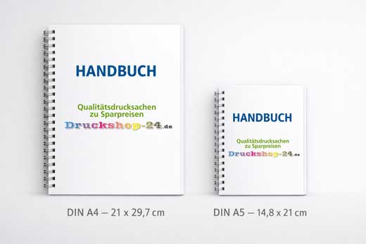 Vergleich von Handbuchformaten DIN A4 und DIN A5