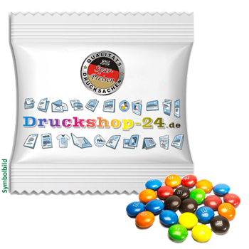 M&M'S Crispy in bedruckten Portionsbeuteln von www.Druckshop-24.de